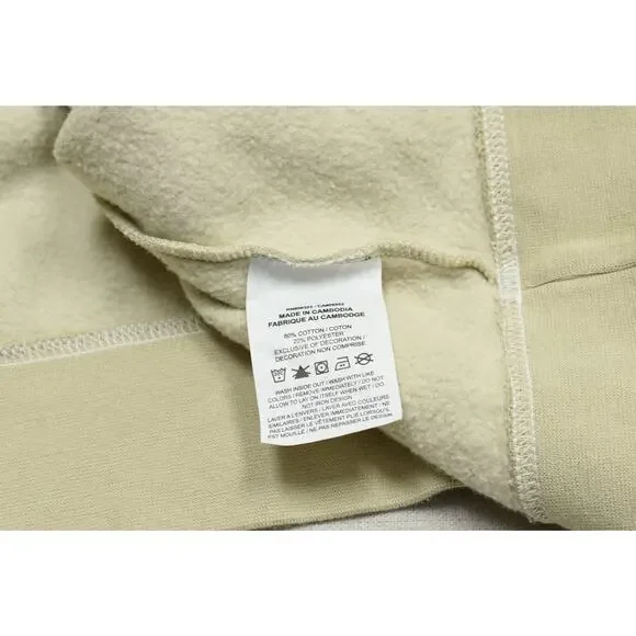 Nike Unisex Big & Tall Size XL Beige Embroidered Swoosh Sweatshirt Oversized - Picture 8 of 8